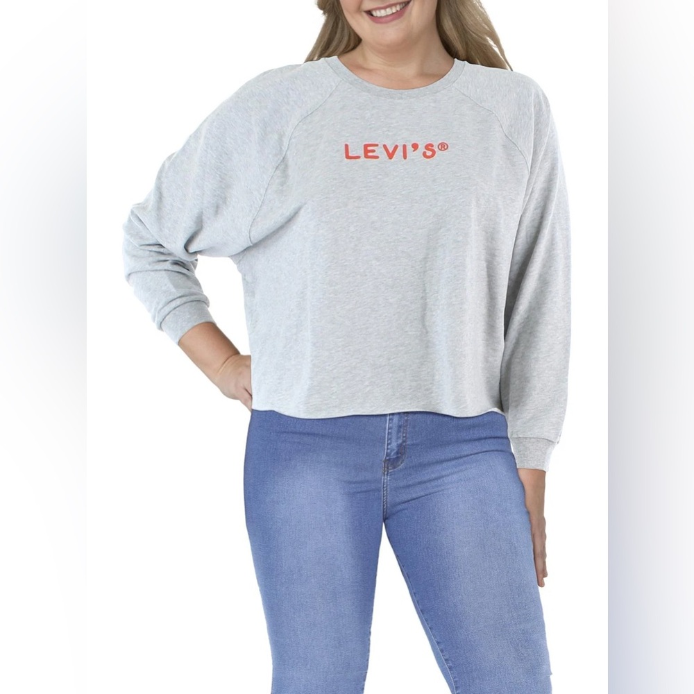 Levi's Light Gray Crewneck with Red Logo